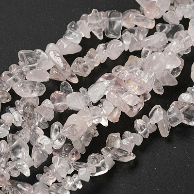 Natural Rose Quartz Chip Beads Strands F007-02-1