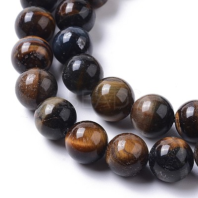 Grade AB Natural Blue Tiger Eye(Dyed & Heated) Beads Strands G-I261-D01-10mm-1