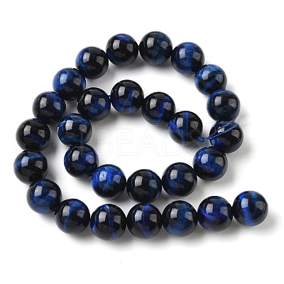 Natural Tiger Eye Bead Strands G-P230-08-B-14mm-1