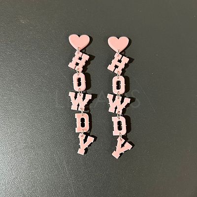 Word HOWDY Acrylic Dangle Stud Earrings FS-WGBB6AA-03-1