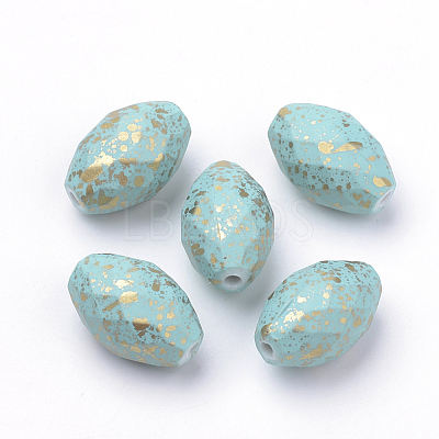 Spray Painted Acrylic Beads X-ACRP-Q023-01-1