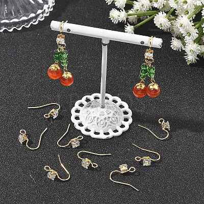 SHEGRACE Brass Pave Cubic Zirconia Earring Findings XGRQ4S891-741G-1