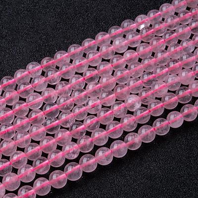 Natural Rose Quartz Bead Strands G-R173-6mm-04-1