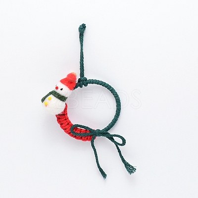 Christmas Theme Cotton Weave Pendant Decorations HJEW-TAC0012-04-1