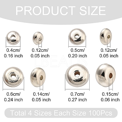 400Pcs 4 Styles CCB Plastic Spacer Beads CCB-YW0001-43G-1