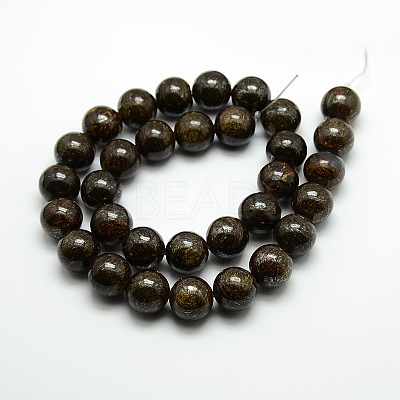 Round Natural Bronzite Beads Strands G-P059C-01-1