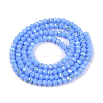 Electroplate Opaque Solid Color Glass Beads Strands EGLA-A044-P2mm-L17-1