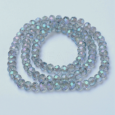 Electroplate Transparent Glass Beads Strands EGLA-A034-T1mm-Y05-1
