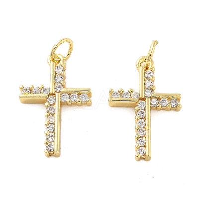 Brass Micro Pave Cubic Zirconia Pendants X1-KK-C092-21E-G-1