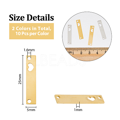 20Pcs 2 Colors 201 Stainless Steel Pendants STAS-DC0014-09-1