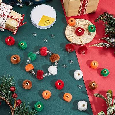 60Pcs 6 Colors Imitation Rabbit Hair European Beads FIND-PA0001-25-1