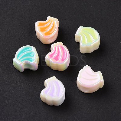 UV Plating Rainbow Iridescent Acrylic European Beads SACR-E009-24-1