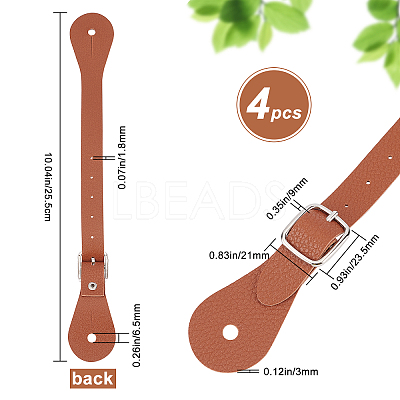 4Pcs PU Leather Spur Straps AJEW-GF0005-27B-1