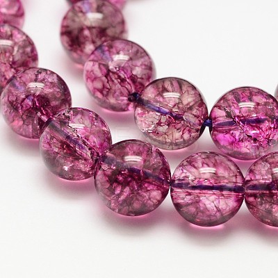 Dyed Round Natural Crackle Quartz Beads Strands G-K084-6mm-MA-1