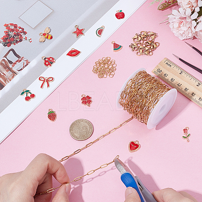 DIY Mixed Shapes Alloy Enamel Charms Necklaces Making Kit DIY-PH0031-32-1