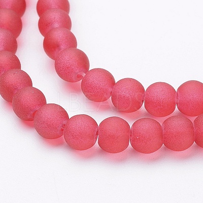Baking Paint Transparent Glass Bead Strands GLAA-S031-4mm-40-1