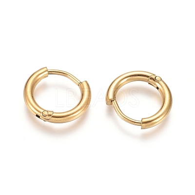 Ion Plating(IP) 304 Stainless Steel Huggie Hoop Earrings EJEW-F111A-13mm-G-1