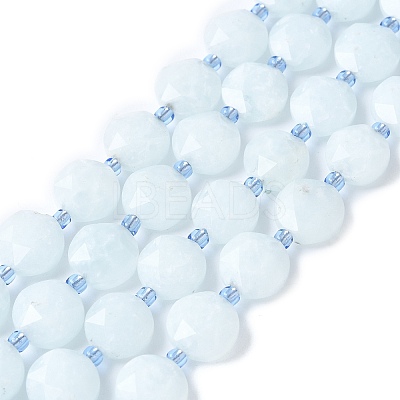 Natural Dyed Quartz Imitation Aquamarine Beads Strands G-C116-A89-01-1