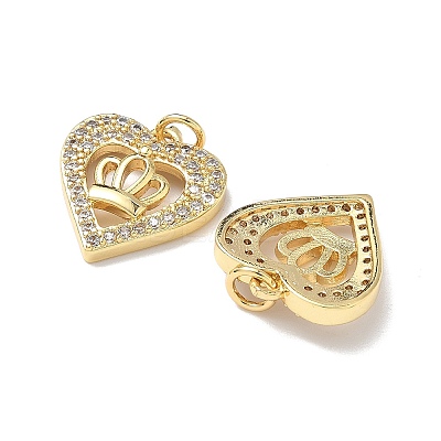 Brass Micro Pave Cubic Zirconia Pendants KK-Q068-51B-G-1
