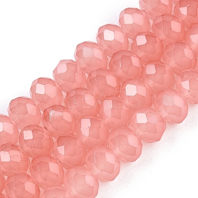 Baking Paint Imitation Jade Glass Bead Strands DGLA-A034-J8MM-A31-1