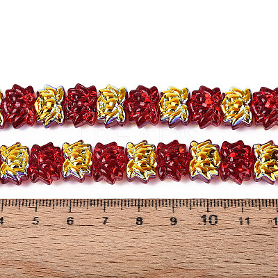 Baking Paint Electroplate Transparent Glass Beads Strands EGLA-N020-04A-1