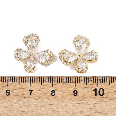 Brass Micro Pave Cubic Zirconia Pendants KK-H078-26G-1