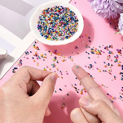 1800Pcs 15 Colors Glass Cylinder Beads SEED-YW0002-59-1