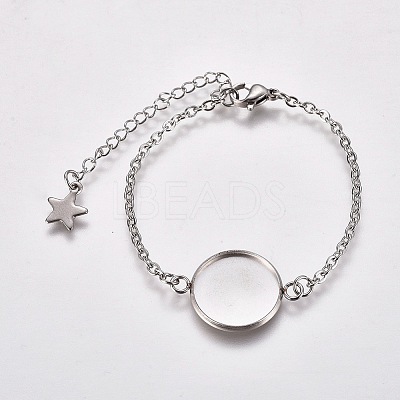 Tarnish Resistant 304 Stainless Steel Bracelet Making X-STAS-L248-006P-B-1
