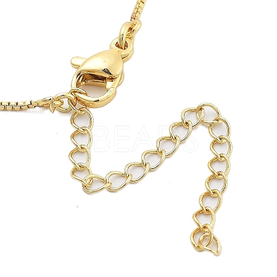 Brass & Plastic Pearl Letter Pendant Box Chain Necklaces for Women NJEW-U017-01G-16-1