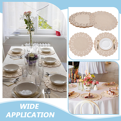 100Pcs Paper Wedding Party Table Mat AJEW-WH0696-674-1