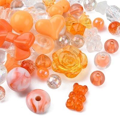 Opaque & Transparent Acrylic Beads MACR-YW0002-01B-1