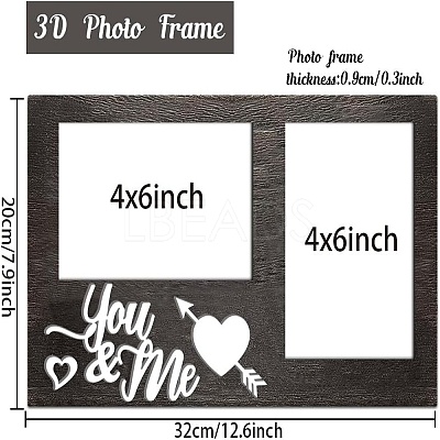 MDF Double Photo Frames AJEW-WH0424-007-1