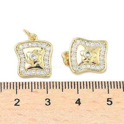 Brass Micro Pave Cubic Zirconia Pendants KK-C156-10G-1