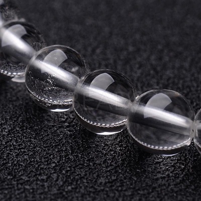 Natural Crystal Round Beaded Stretch Bracelets BJEW-F202-07-1