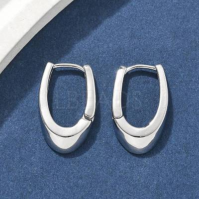 U-Shaped Brass Hoop Earrings EJEW-D320-14P-1