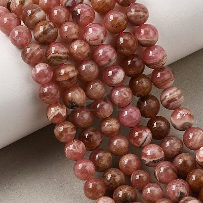 Natural Argentina Rhodochrosite Beads Strands G-D864-14-6mm-A-1