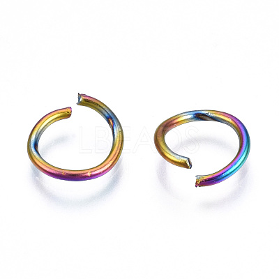 Ion Plating(IP) Rainbow Color 304 Stainless Steel Open Jump Rings STAS-N098-062B-01-1
