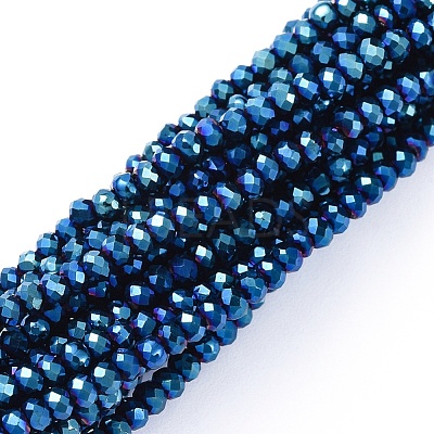 Electroplate Glass Beads Strands X-EGLA-F149-FP-05-1