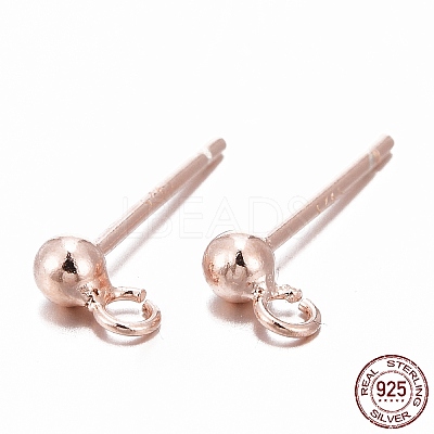 925 Sterling Silver Ear Stud Findings STER-K167-042A-RG-1