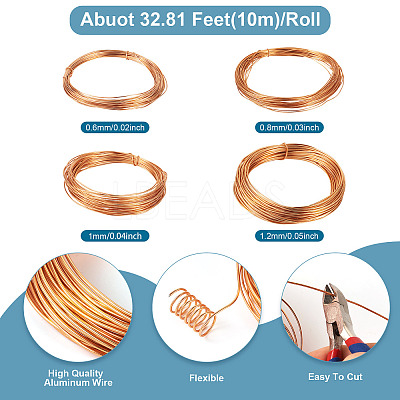 4 Rolls 4 Sizes Round Aluminum Wire AW-TA0001-04B-01-1
