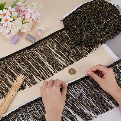 Polyester Tassel Lace Trim SRIB-WH0011-251A-01-1