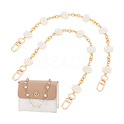 Alloy Enamel Flower Brass Cable Chains Bag Extender Chains HJEW-PH01995-1