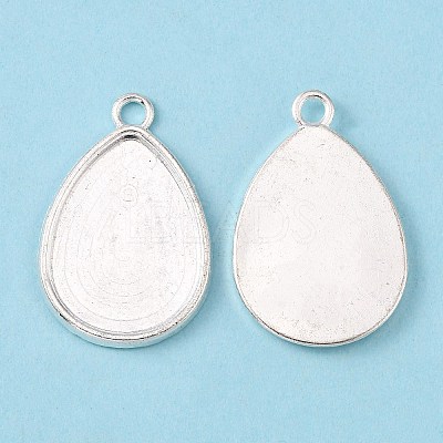 Teardrop Alloy Pendant Cabochon Settings PALLOY-N0088-01S-NF-1