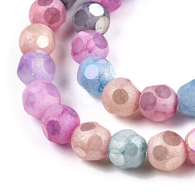 Opaque Frosted Glass Beads Strands EGLA-N006-076-1