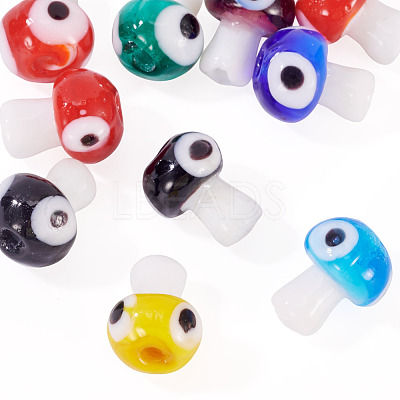 10Pcs Handmade Evil Eye Lampwork Beads LAMP-TA0001-95B-1