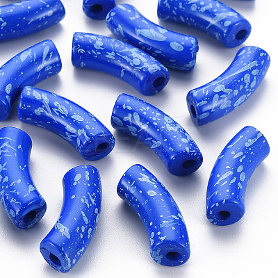 Opaque Spray Painted Acrylic Beads MACR-S372-001F-B02-1
