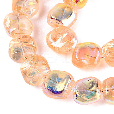 Electroplate Transparent Glass Beads Strands EGLA-N057-02A-04-1