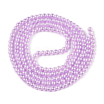 Baking Paint Pearlized Glass Pearl Round Bead Strands HY-Q003-4mm-47-A-1