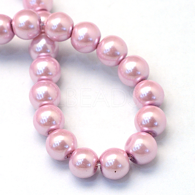 Baking Paint Pearlized Glass Pearl Round Bead Strands HY-Q003-6mm-47-1