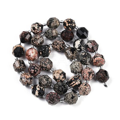 Natural Snowflake Obsidian Beads Strands G-O201B-133G-1